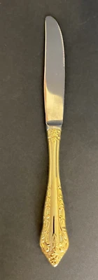 Cuchillo de mantequilla cubiertos de acero inoxidable Wallace Gold Electroplate cubiertos 9,75" Foto 1 de 3