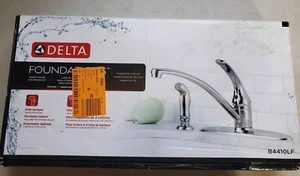 DELTA Foundations Single-Handle Standard Kitchen Faucet with Side Sprayer Chrome - Picture 1 of 4