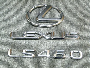 2007 2012 LEXUS LS460 USF40 Silver Kouki Chrome Emblems Set JDM OEM - Bild 1 von 9