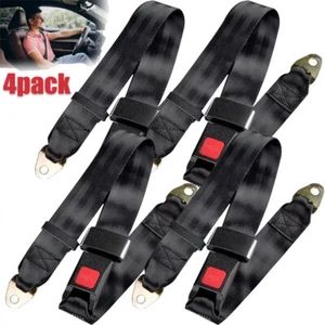 4Pack Universal Truck Car Lap Seat Belts 2 Point Adjustable Single Seat Lap - Picture 1 of 12