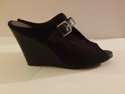 Fioni Black Open Toe Wedge Dress shoes Womans Size 7 1/2 - Image 1 of 4
