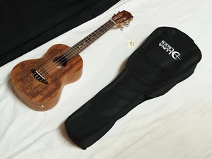 Luna Henna Dragon Mahogany Tenor electric Ukulele - New w/ Gig Bag - Picture 1 of 6
