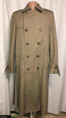 London Fog 男式风衣尺寸 42 XL KHAKI 聚酯尼龙带皮带领 — 第 1/4 张图片