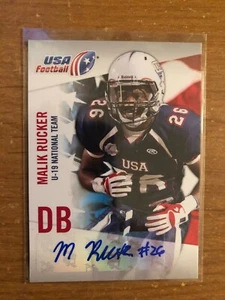 Autografo Upper Deck USA Football 2012 Malik Rucker - Foto 1 di 1
