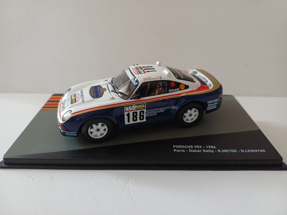 052 1/43 Porsche 959 Paris Dakar Rally 1986 Metge Lemoyne Centauria Panini Atlas - Immagine 1 di 4