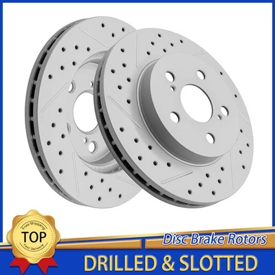 Rotores de freno de disco perforados delanteros de 255 mm para Toyota Prius AWD-E Prime Corolla Foto 1 de 4