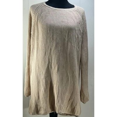 525 America Women's Size L Beige Knit Sweater Dress Long Sleeve Casual - Image 1 of 4