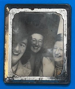 Three Women Sharing Very Happy Moment Photomatic Vintage B/W Photograph - Picture 1 of 2