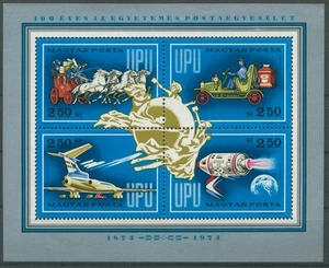 Ungarn 1974 100 Jahre Weltpostverein UPU Fahrzeuge Block 106 A postfr. (C92503) - Bild 1 von 1
