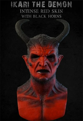 Red Devil Full Mask Head Demon Ball Party Helmet Halloween Cosplay Props Latex#S - Image 1 of 3