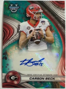 Carson beck Bowan autographed number to 15 🥶 Football Cards - Picture 1 of 2