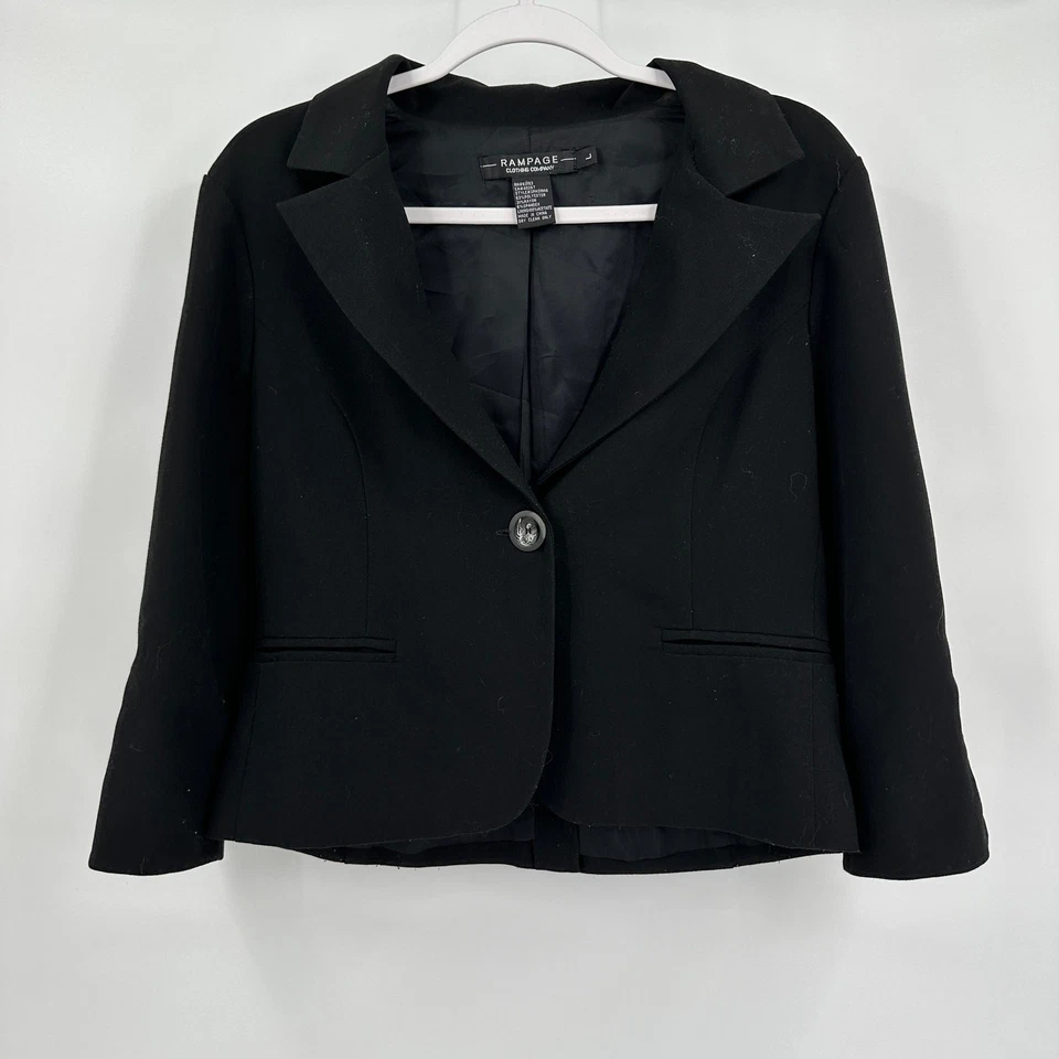 Chaqueta corta Rampage Y2K para mujer talla L negra informal de negocios minimalista Foto 1 de 4