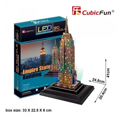 3D Puzzle NEW YORK SKYSCRAPER CubicFun (with LED Lights) - Image 1 of 4