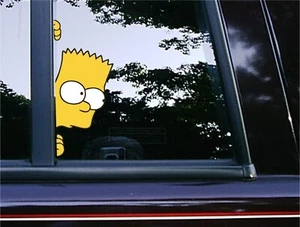 Bart Simpson Side Peeking Vinyl Car Decals The Simpsons Waterproof Sticker - Picture 1 of 4