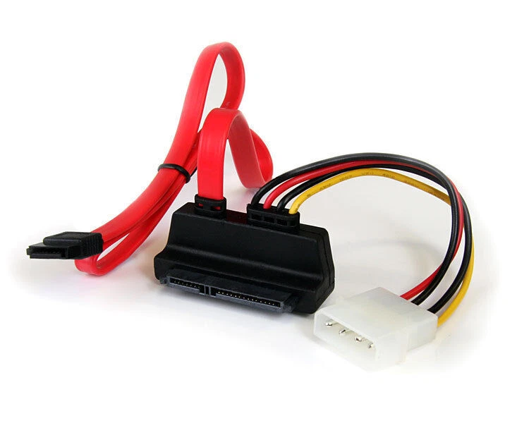 StarTech SATA18POWRA 18" 18in Right Angle SATA Cable with LP4 Adapter - Image 1 of 1