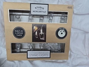 Vintage Look LED String Lights 10 FT 10x 2" Lights 4 hr Timer Studio Mercantile - Picture 1 of 3
