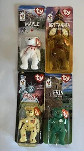 CO364 Juego de 4 Ty Beanie Babies Britannia Erin Glory Maple Bear McDonalds 1997 - Imagen 1 de 5