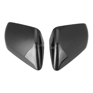 Gloss Black Carbon Fiber Side Mirror Cover Trim For 15-21 Ford Mustang Overlay - Picture 1 of 4