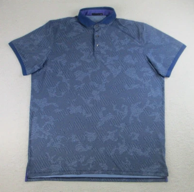 Camisa Polo Greyson Para Hombres XXL Azul Escape Tonal AOP Elastizada Golf Rendimiento 2XL Foto 1 de 4