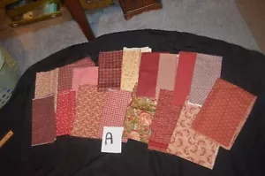 Cotton Fabric Lot Fabrics by weight Some Designer RED CREAM 1 LB 11 OZ LOT A - Picture 1 of 21