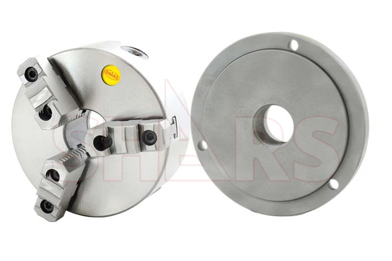 SHARS TOOL 6" 3 Reversible Jaw Self Center Lathe Chuck + 2-1/4"-8 Back Plate XL[