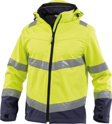 Dassy Warnschutz Softshell-Jacke Malaga PES74 Neongelb/Dunkelblau - Bild 1 von 3