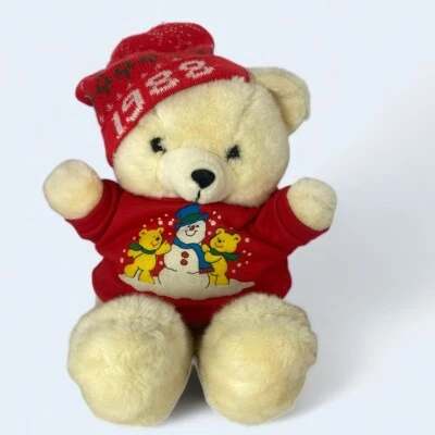 19” VTG 1988 Kmart Corporation Holiday Beige Plush Teddy Bear Stuffed Animal - Image 1 of 4