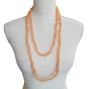 Collar Rama Palo Coral Piel de Ángel Infinito Hilo de Cuentas 60" Color Salmón - Imagen 1 de 5