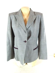 Harve Benard Damen Gr. 10 P L/S schwarz grau Wolle ein Knopf GEFÜTTERT Jacke (C5) - Bild 1 von 11
