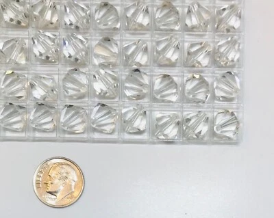 Vintage Swarovski® Crystal Bicone Beads #364 - 10mm - Crystal - 72 Pieces - Image 1 of 4