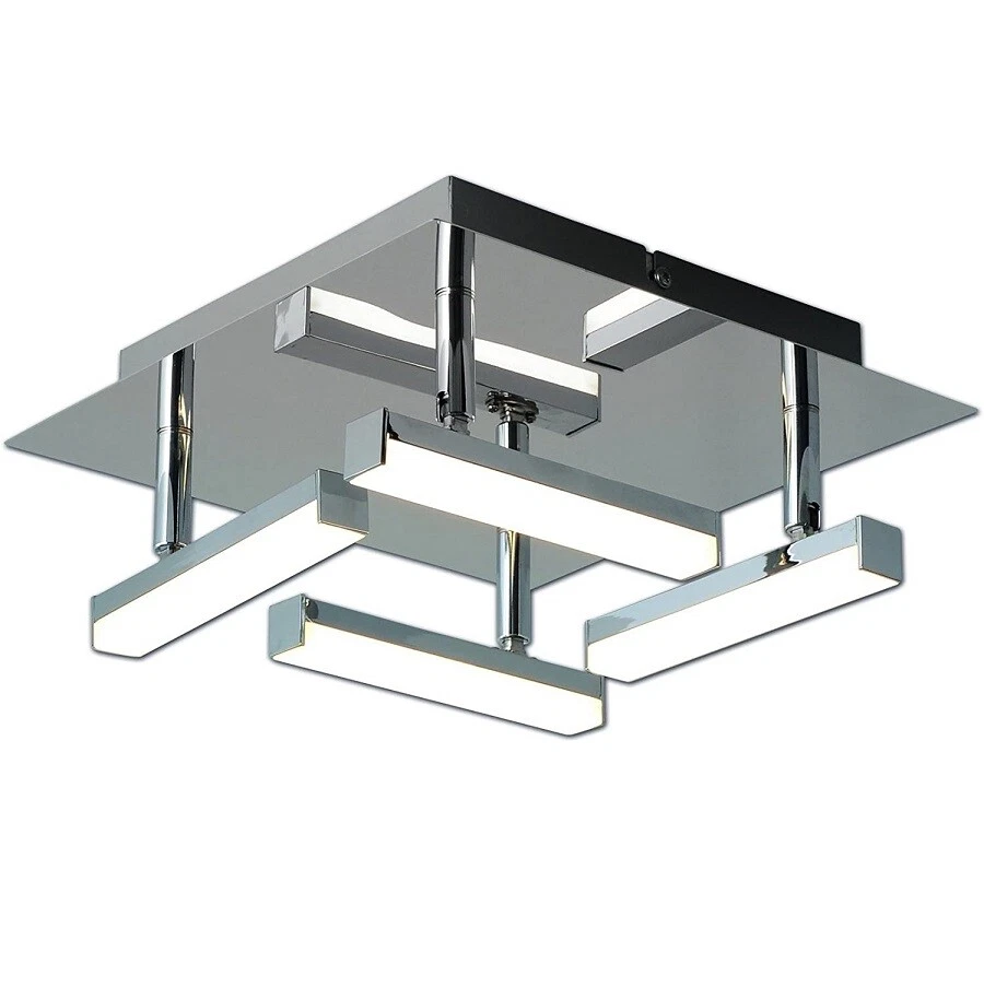 LED Deckenleuchte chrom 25x11x25cm 1600lm 3000K 20W Näve 1228542 - Bild 1 von 1