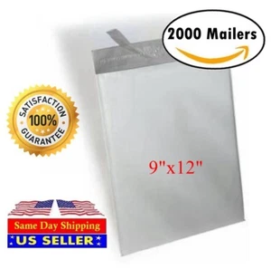 Sobres de envío autosellantes de polietileno blanco 9X12 2000 bolsas -ST ShipMailers - Imagen 1 de 3