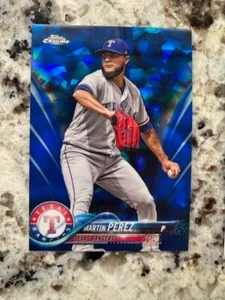 2018 TOPPS CHROME SAPPHIRE CARD TEXAS RANGERS MARTIN PEREZ #395 - Picture 1 of 1