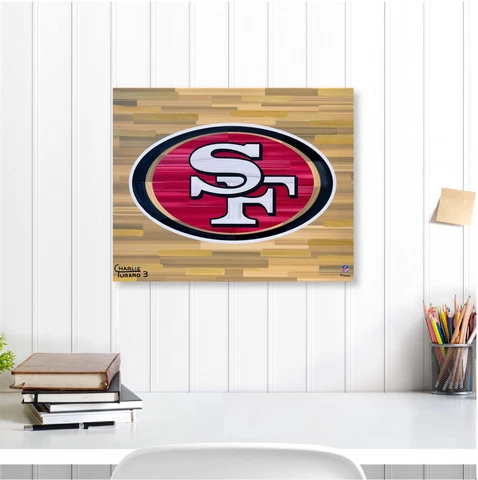 San Francisco 49ers 16" x 20" Logo with Gold Background Gallery Wrapped Giclee Cover