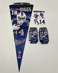 STEFON DIGGS BUFFALO BILLS PREMIUM QUALITY PENNANT, Koozie, Decals NFL LICENSED - Picture 1 of 7