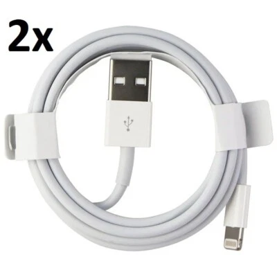 2 x Original Apple Lightning to USB Charger Data Cable for IPhone/iPAD MD818ZM/A - Image 1 of 2