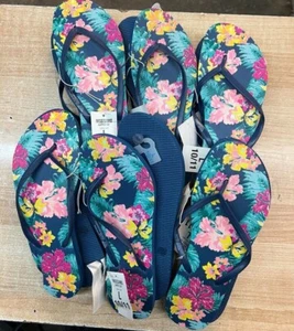 Lot of 6 Mossimo NWT Floral Multicolored Flip Flops CHOOSE SIZE - Picture 1 of 3