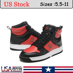 High Casual Cattle full grain leather Shoes High Top Casual Shoes Sizes 5.5-11 - Picture 1 of 24