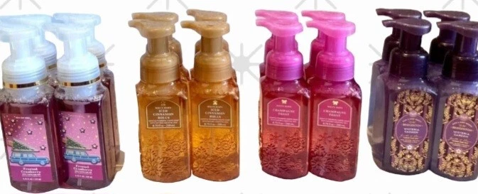 Paquete de 4 jabones de manos espumosos suaves Bath & Body Works con aceites naturales 8,75 fl oz. Foto 1 de 4