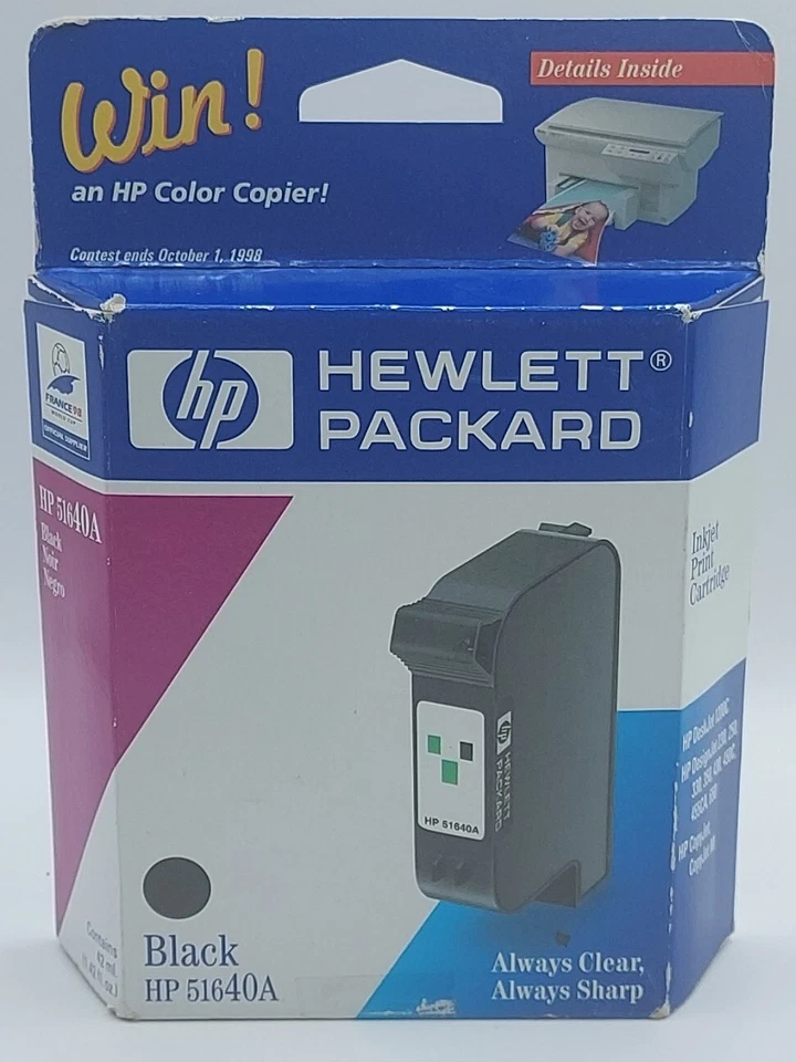 Genuine HP 51640A Black EXPIRED Jun 1999  Ink DISCONTINUED NEW SEALED HP 51640A - Image 1 of 4