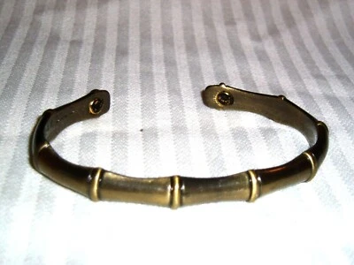 QVC Antiguo Metal Dorado, Diseño Bambú Puntas Magnéticas, PULSERA 24kt Placa Eléctrica Foto 1 de 4
