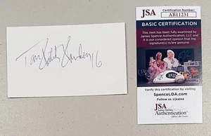 Tarjeta Tom Satch Sanders Firmada Autografiada 3x5 JSA Cert HOF Boston Celtics - Imagen 1 de 1