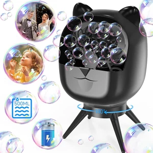 Bubble Machine for Kids Toddlers, 30000+ Bubbles per Min 180° Auto Roating Recha - Picture 1 of 7