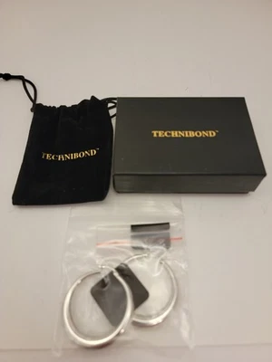 纯银环状穿孔耳环 全新 — 第 1/4 张图片