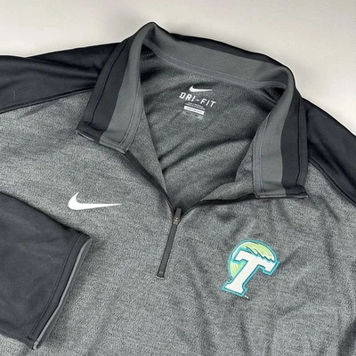 New Nike 3xl Men’s Tulane Green Wave Long Sleeve Quarter Zip Gray Dri Fit NWT - Image 1 of 4