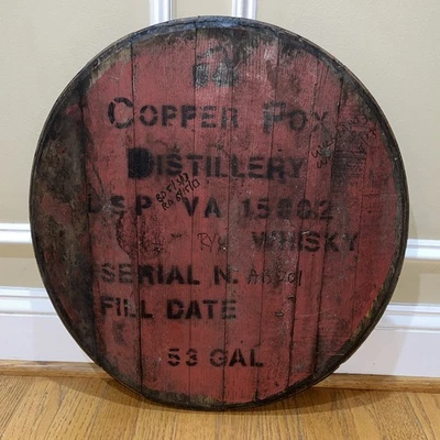 Destilaria de raposa de cobre aposentada barril de uísque cabeça/tampa arte de parede homem caverna PlsCDesc - Imagem 1 de 4