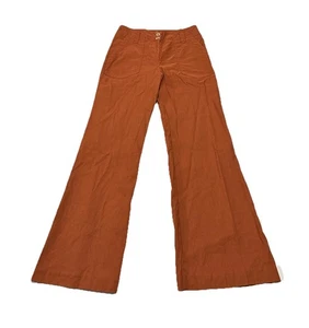 Anthropologie Maeve Damen The Naomi rostorange Leinen weites Bein Schlaghose 6 - Bild 1 von 4