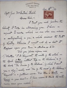 1886 Letter to CSS Alabama John Kell from Pastor Max Hark w/ Envelope Civil War - Picture 1 of 3