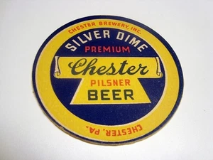 Circa 1930s Chester Silver Dime Beer Coaster, Chester, Pennsylvania - Picture 1 of 1