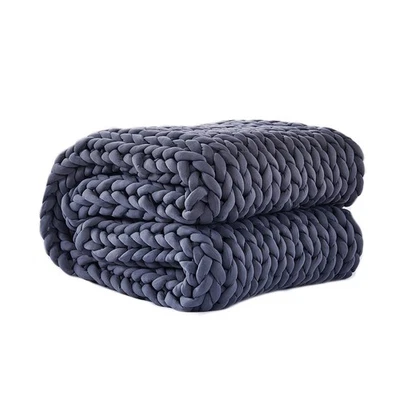 Dreamz Knitted Weighted Blanket Chunky Bulky Knit Throw Blanket 6.5kg Dark Grey - image 1 of 4